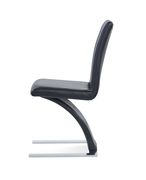 Z-shaped black leatherette dining chair by Global additional picture 2