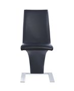 Z-shaped black leatherette dining chair by Global additional picture 3