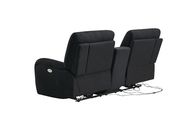 Luxurious black velvet fabric power reclining sofa by Global additional picture 2