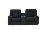 Luxurious black velvet fabric power reclining sofa by Global additional picture 10