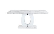 White faux marble dining table by Global additional picture 4