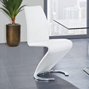 Futuristic design z-shaped chair in white additional photo 2 of 3