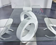 Futuristic design glass top dining table additional photo 4 of 3