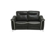 Dark grey contrast leather gel power reclining sofa by Global additional picture 2