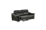 Dark grey contrast leather gel power reclining sofa by Global additional picture 6