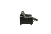 Dark grey contrast leather gel power reclining sofa by Global additional picture 7