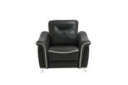 Dark grey contrast leather gel power recliner by Global additional picture 3