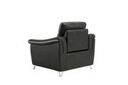 Dark grey contrast leather gel power recliner by Global additional picture 4