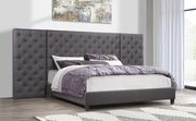 Contemporary high headboard stylish gray bed by Global additional picture 2