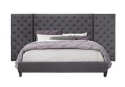 Contemporary high headboard stylish gray bed by Global additional picture 3