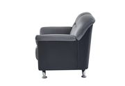 Gray/black bonded leather loveseat by Global additional picture 2