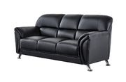 Black vynil leatherette sofa w/ chrome legs by Global additional picture 3