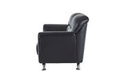 Black vynil leatherette sofa w/ chrome legs by Global additional picture 4