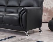 Black vynil leatherette sofa w/ chrome legs by Global additional picture 7