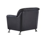 Black vynil leatherette chair w/ chrome legs by Global additional picture 4
