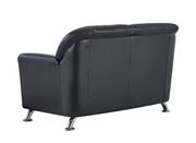 Black vynil leatherette loveseat w/ chrome legs by Global additional picture 4
