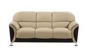Cappuccino vynil leatherette sofa w/ chrome legs by Global additional picture 2