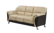 Cappuccino vynil leatherette sofa w/ chrome legs by Global additional picture 3