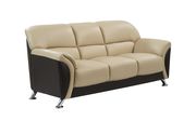 Cappuccino vynil leatherette sofa w/ chrome legs by Global additional picture 6