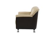 Cappuccino vynil leatherette loveseat w/ chrome legs by Global additional picture 2