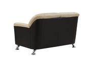 Cappuccino vynil leatherette loveseat w/ chrome legs by Global additional picture 3
