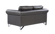 Blanche silver leatherette modern loveseat by Global additional picture 2