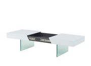 White glass base cocktail table by Global additional picture 2