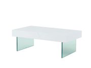 White glass base cocktail table by Global additional picture 3