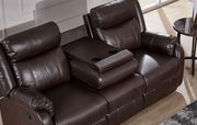 Bonded brown leather recliner sofa by Global additional picture 2