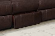 Bonded brown leather recliner sofa by Global additional picture 3