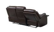 Bonded brown leather recliner sofa by Global additional picture 5