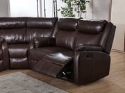 Brown bonded leather reclining sectional sofa by Global additional picture 2