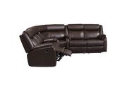 Brown bonded leather reclining sectional sofa by Global additional picture 4