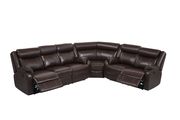 Brown bonded leather reclining sectional sofa by Global additional picture 5