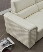 Textured white leather gel sofa by Global additional picture 2