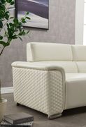 Textured white leather gel sofa by Global additional picture 4