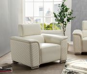Textured white leather gel sofa by Global additional picture 5