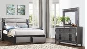 Gray/black upholstered king bed w/ storage by Global additional picture 3