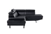 Black pu leather sectional w/ adjustable headrests by Global additional picture 5