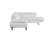 White adjustable headrests sectional sofa additional photo 2 of 5