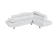 White adjustable headrests sectional sofa additional photo 3 of 5