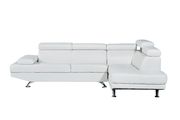 White adjustable headrests sectional sofa additional photo 4 of 5