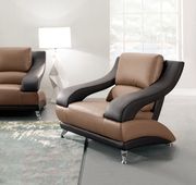 Bonded leather sofa in tan/brown by Global additional picture 4
