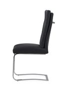 Black leatherette tufted back modern dining chair by Global additional picture 2