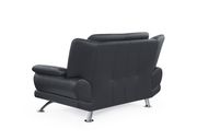 Modern black bonded leather loveseat by Global additional picture 3