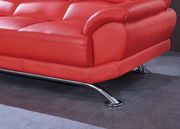 Red leather sofa w/ chrome legs by Global additional picture 3