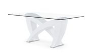 White base dining table with rectangular glass top by Global additional picture 3