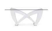 White base dining table with rectangular glass top by Global additional picture 4