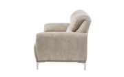 Cream leather-like material loveseat by Global additional picture 2
