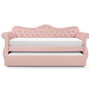 Pink velvet fabric contemporary design twin daybed by Galaxy additional picture 2
